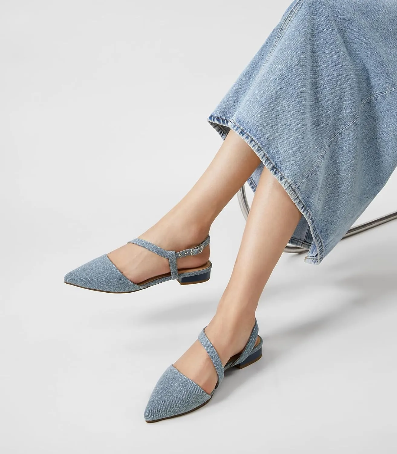 Arromic Slingback Flats for Women Pointed Toe Flat Shoe Comfortable Leather Casual Fashion Dress Work Office Shoes