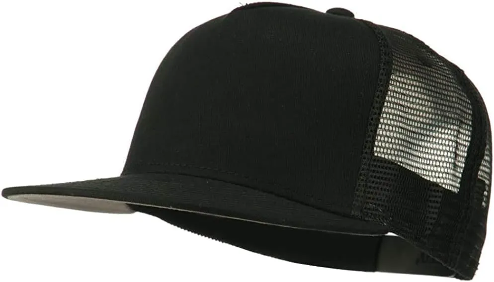 Ashen Fane 5 Panel Flat Visor Mesh Back Trucker Snapback Hat