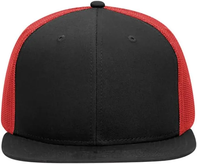 Ashen Fane 6 Panel Mid Profile Mesh Back Structured Trucker Adjustable Snapback Hat