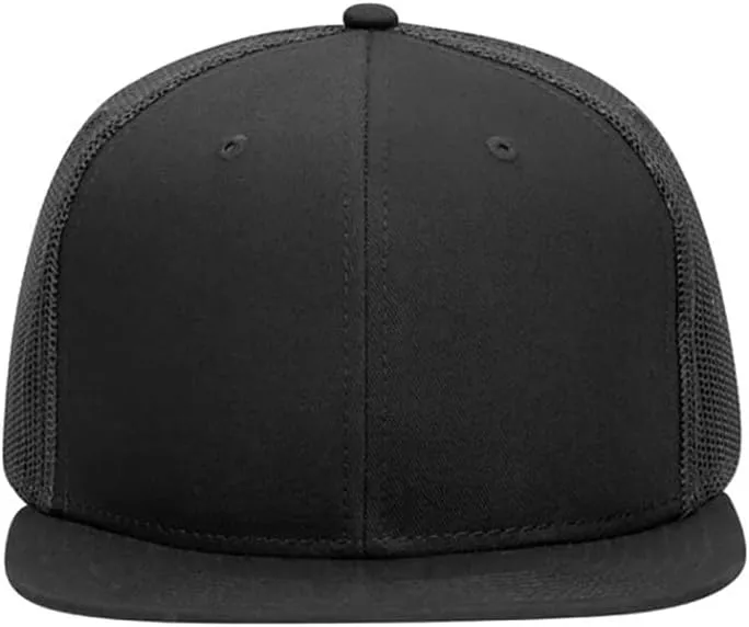 Ashen Fane 6 Panel Mid Profile Mesh Back Structured Trucker Adjustable Snapback Hat