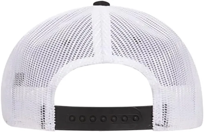 Ashen Fane 6 Panel Mid Profile Mesh Back Structured Trucker Adjustable Snapback Hat