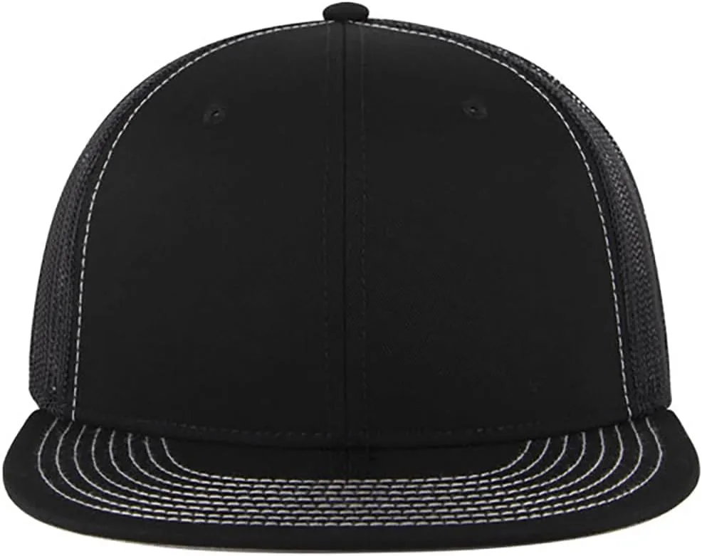 Ashen Fane 6 Panel Mid Profile Mesh Back Structured Trucker Adjustable Snapback Hat