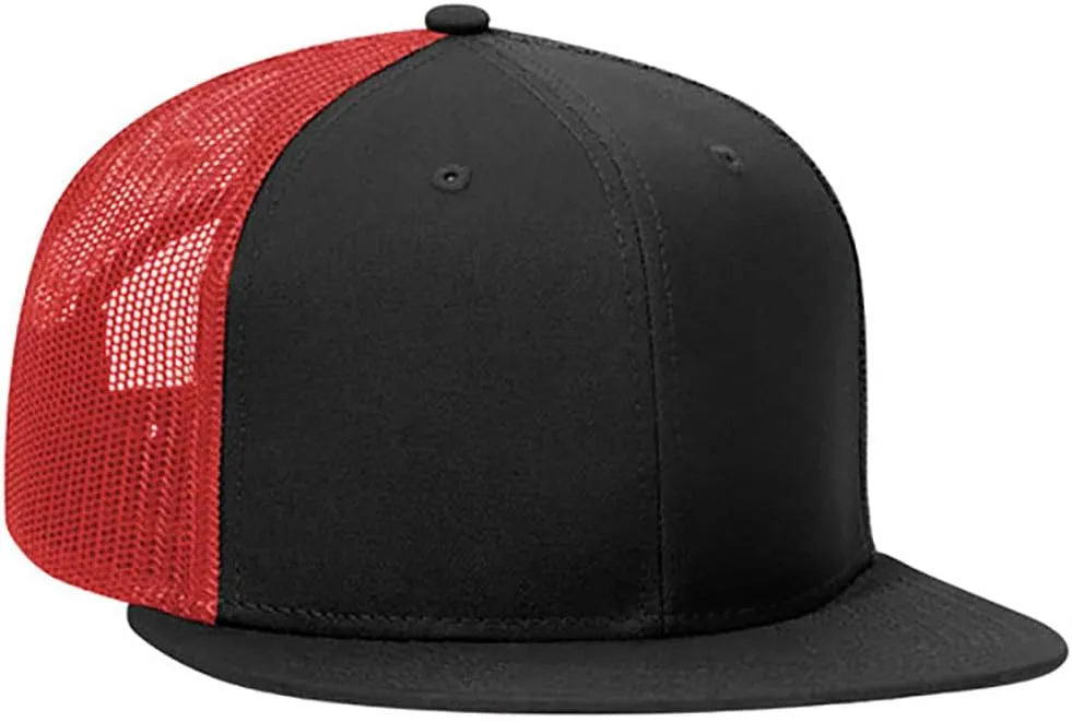 Ashen Fane 6 Panel Mid Profile Mesh Back Structured Trucker Adjustable Snapback Hat