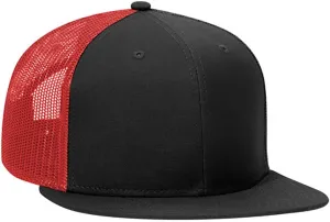 Ashen Fane 6 Panel Mid Profile Mesh Back Structured Trucker Adjustable Snapback Hat