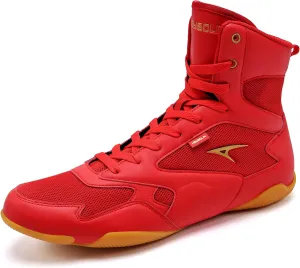 ASHION Men Wrestling Shoes Boxing Shoes High Top Fitness Sneakers Zero Drop Sole