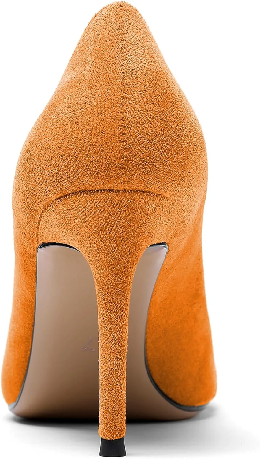 AUMOTED Women Pumps Pointed Toe High Heel 3.4 Inch Party Stiletto Heels Dressy Office Shoes
