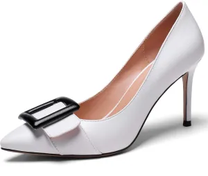AUMOTED Women Pumps Pointed Toe High Heel 3.4 Inch Party Stiletto Heels Dressy Office Shoes