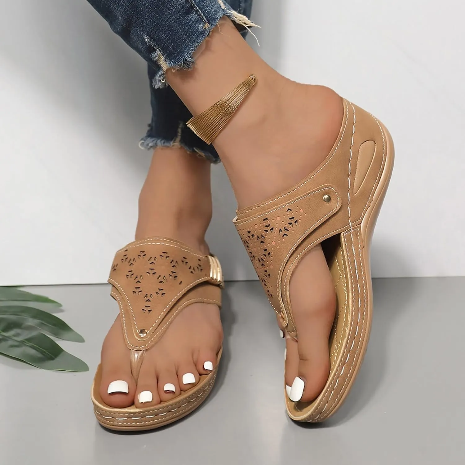 Avylays Orthopedic Sandals for Women,Breathable Mesh Sports Sandals With Non-Slip Sole,Wedge Heel Thick-Soled Sandals