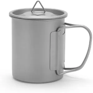 AYULL 1PC Outdoor Pure Titanium Mug, Foldable Ultra-Light Coffee Cup Suitable for Home Or Camping(300ml)