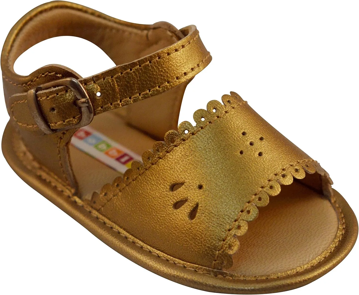 Baby Girls Gold Sandal Leather Shoes Milette