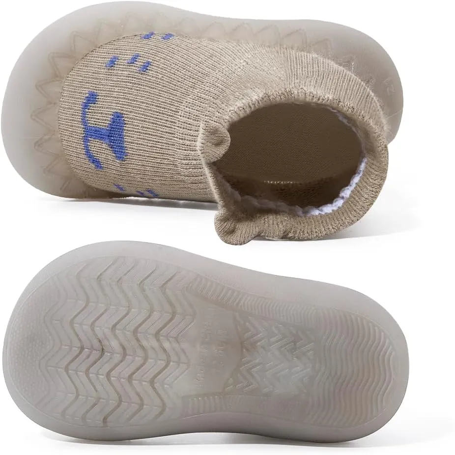 Baby Sock Shoes Walking Shoes Infant Breathable Slippers with Soft Rubber Sole Boys Girls Grip Socks