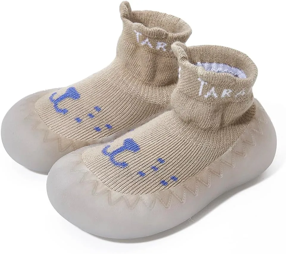 Baby Sock Shoes Walking Shoes Infant Breathable Slippers with Soft Rubber Sole Boys Girls Grip Socks