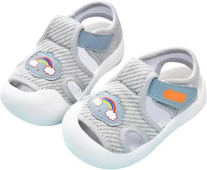 Baby Walking Shoes Boys Girls Anti Kick Breathable Lightweight Sports Sandals Kids Non Slip Soft Sole Quick Dry Slides