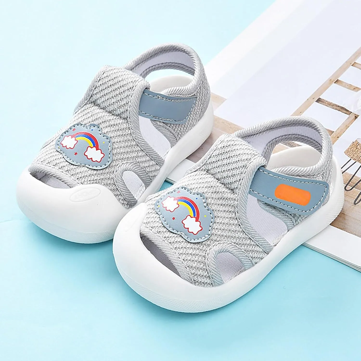 Baby Walking Shoes Boys Girls Anti Kick Breathable Lightweight Sports Sandals Kids Non Slip Soft Sole Quick Dry Slides