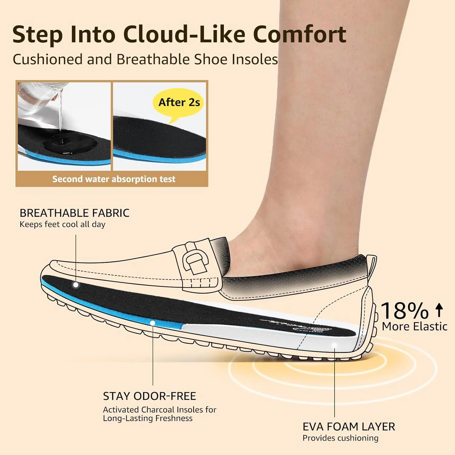 Bacia Knit Womens Loafers Comfortable Flat Dress Shoes for Office Work