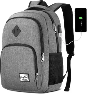 Backpack for Men and Women,School Bookbag for Teenager,15.6 inch Laptop Bookbag with USB Charging port for Business Work College Travel Trip