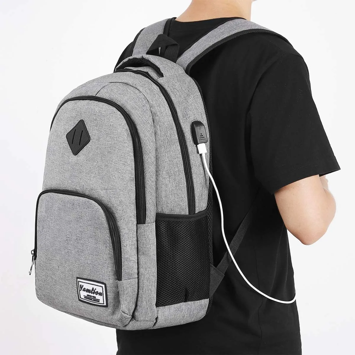 Backpack for Men and Women,School Bookbag for Teenager,15.6 inch Laptop Bookbag with USB Charging port for Business Work College Travel Trip