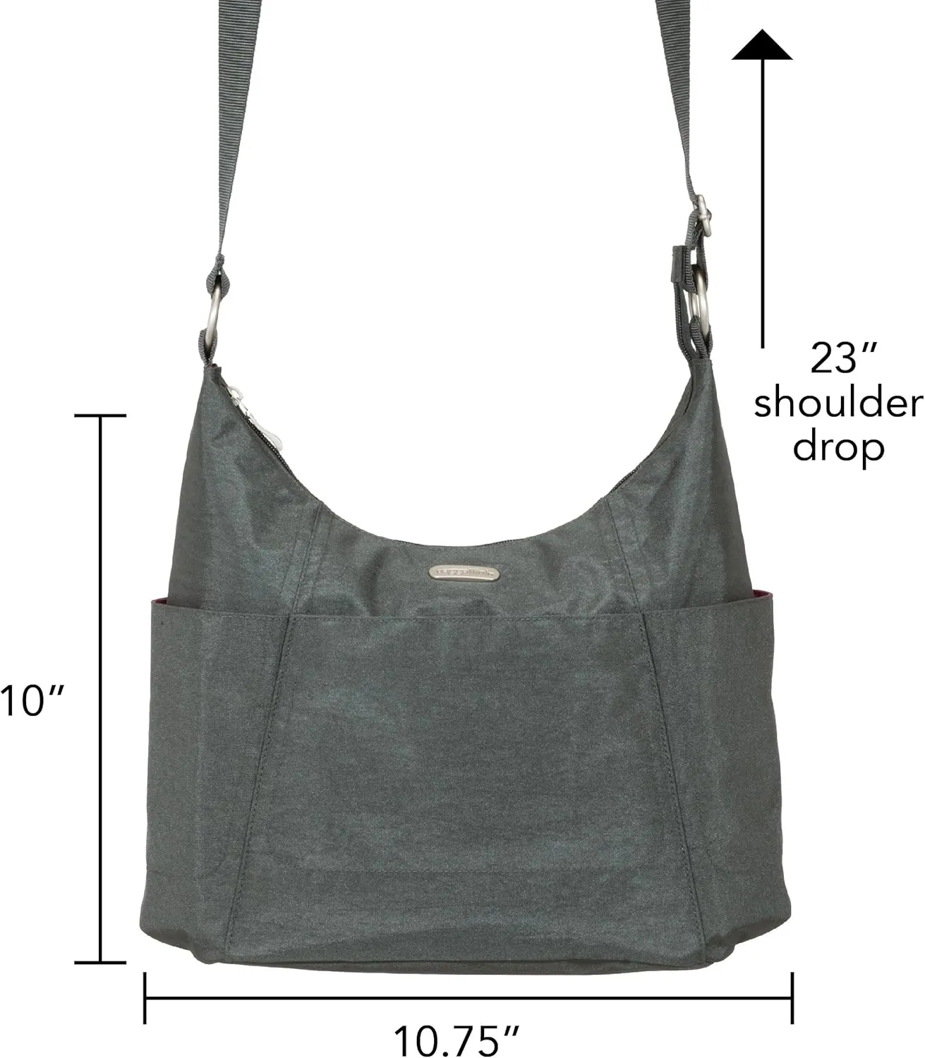 Baggallini Hobo Tote - Lightweight, Water-Resistant Travel Purse With Multiple Pockets and Removable Wristlet
