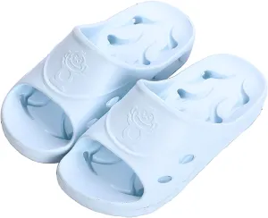 BAI HOU Shower Sandal Boys & Girls Slide Sandals Kids Water Shoes Beach/Pool Side Leak Slippers with Drain Holes Non-Slip Bathroom Slippers Soft Sole Open Toe House Slippers EVA Platform