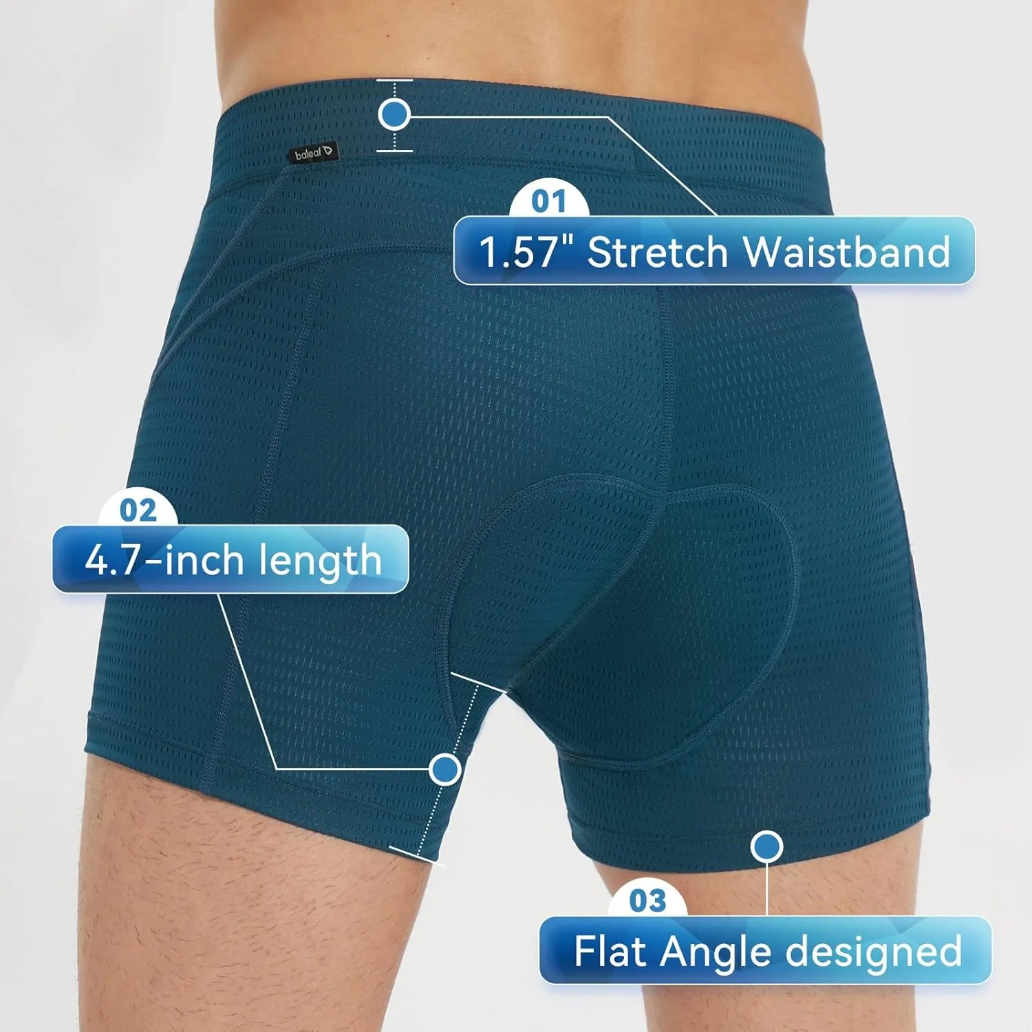 baleaf Men's 4D Padded Bike Shorts Cycling Underwear with Padding Road Biking MTB Liner Shorts Bicycle Gear