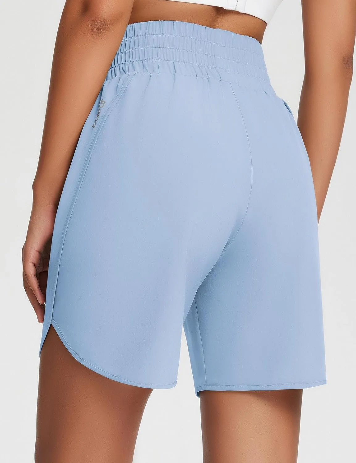 baleaf Women's Athletic Shorts 7 Inch Long Running Workout Hiking Shorts High Waisted Quick Dry Zipper Pockets UPF50 