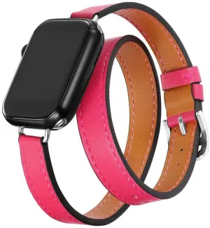 Band for Watch Ultra 49mm 45mm 42mm 44mm 41mm 38mm 40mm Double Tour Leather Strap for Iwatch Series 9 8 7 6 Se 5 4 3 2 Correa
