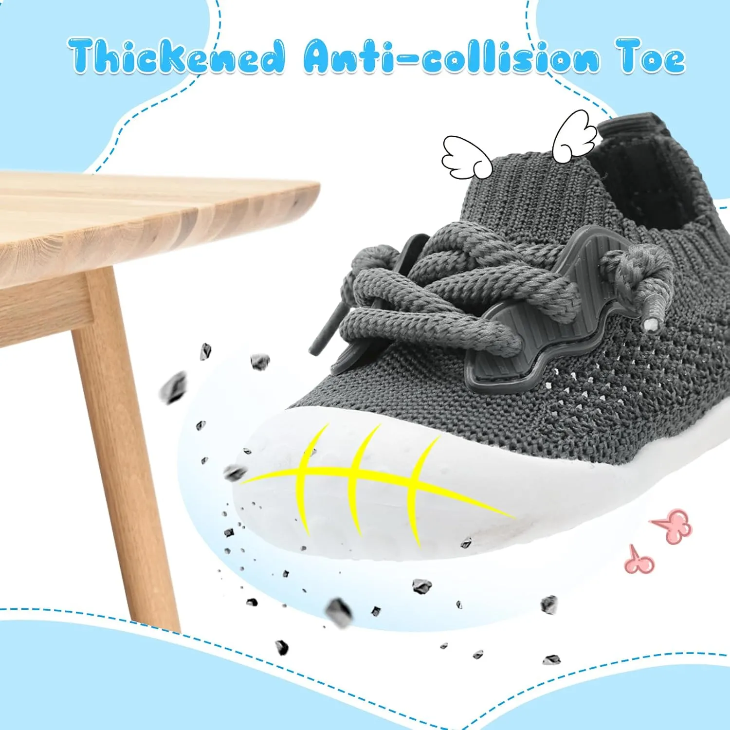 BARERUN Baby Shoes Baby First Walking Shoes Infant Sneakers Wide Barefoot Slip on Soft Sole Boys Girls Crib Shoe Toddler Breathable Lightweight House Socks