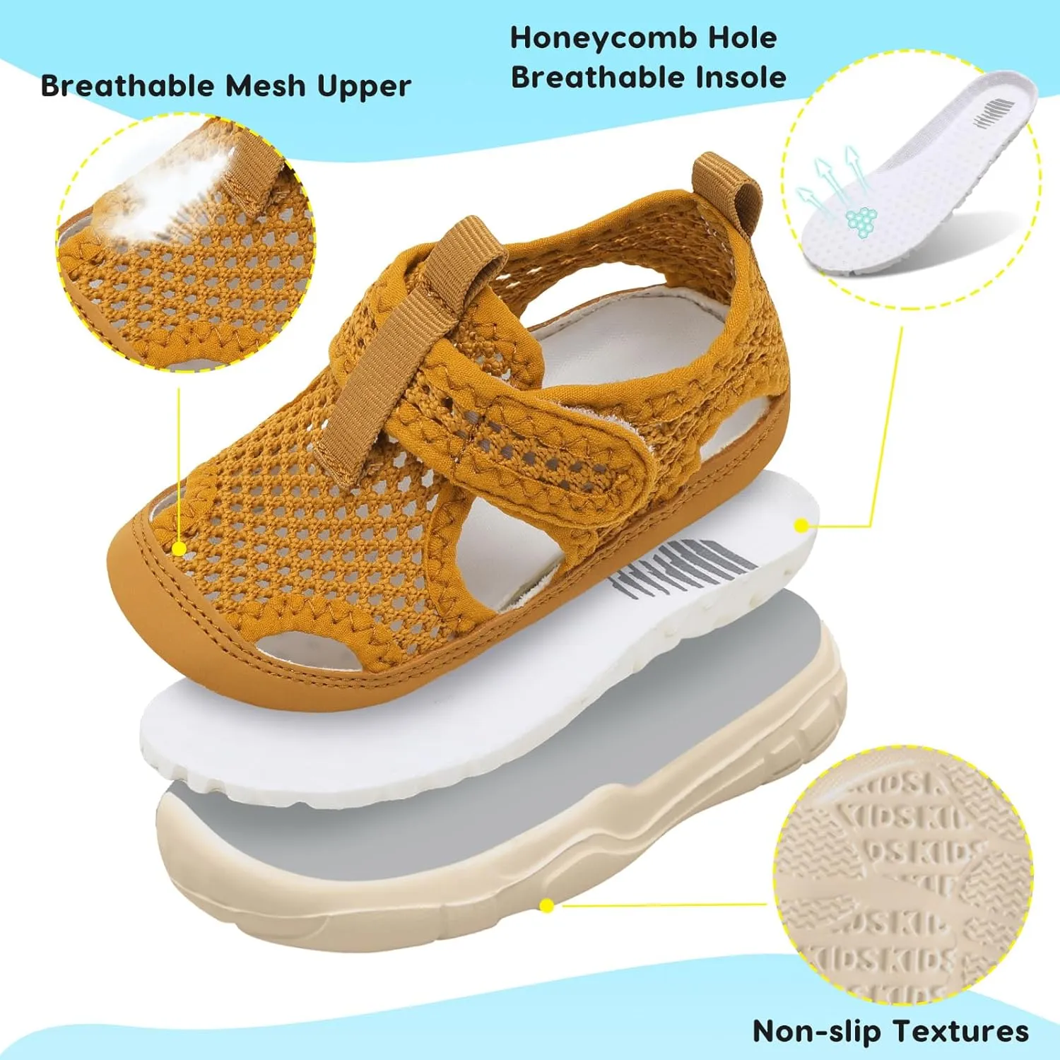 BARERUN Kids Water Shoes Boys Girls Barefoot Aqua Socks for Swim Surf Pool Beach Sport Lightweight Breathable Sandal Athletic Slip-On Sneaker for Toddler Outdoor Indoor