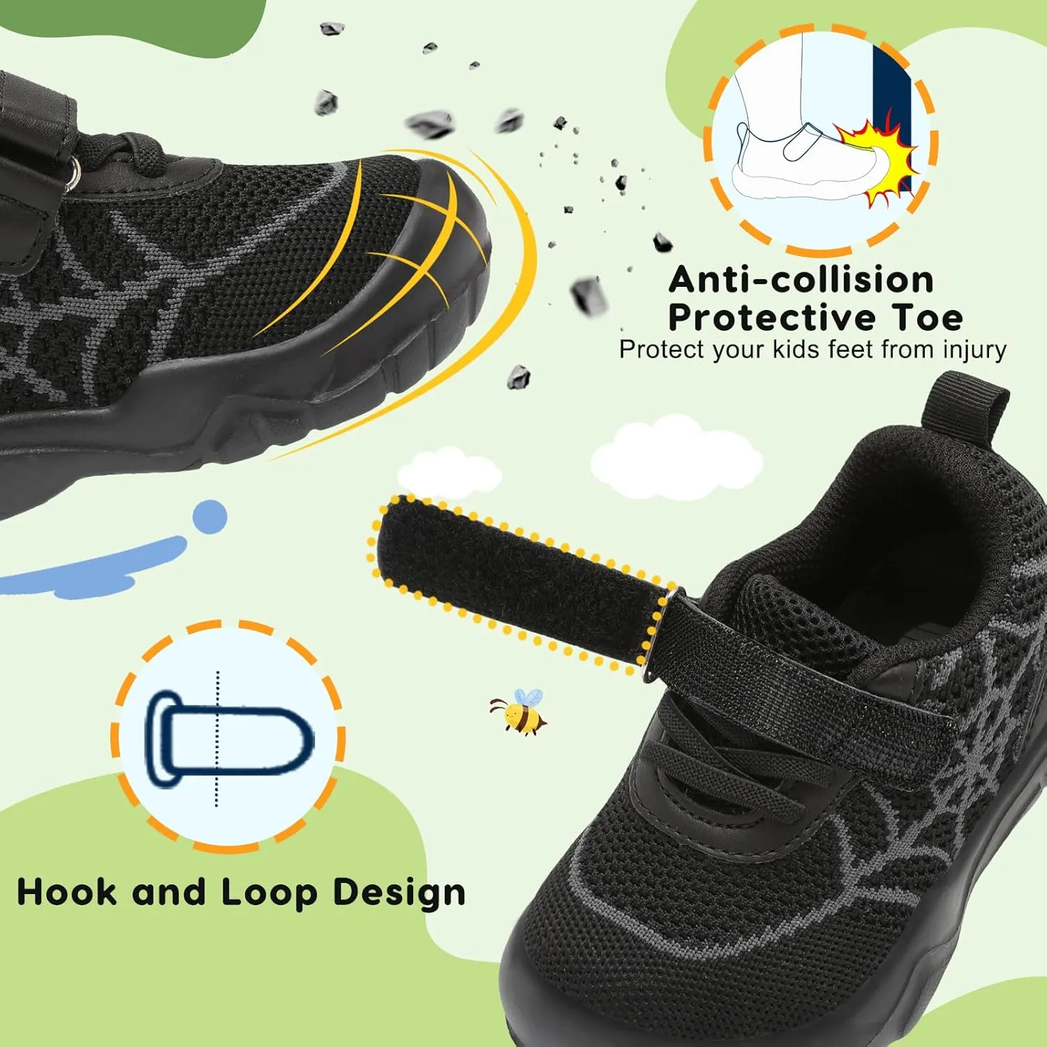 BARERUN Toddler Shoes Boys Girls Barefoot Shoes Kids Breathable Sneakers School Tennis Shoes Slip on Running Shoes Infant Toddler Walking Shoes