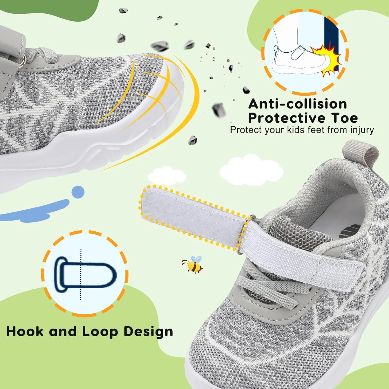 BARERUN Toddler Shoes Boys Girls Barefoot Shoes Kids Breathable Sneakers School Tennis Shoes Slip on Running Shoes Infant Toddler Walking Shoes