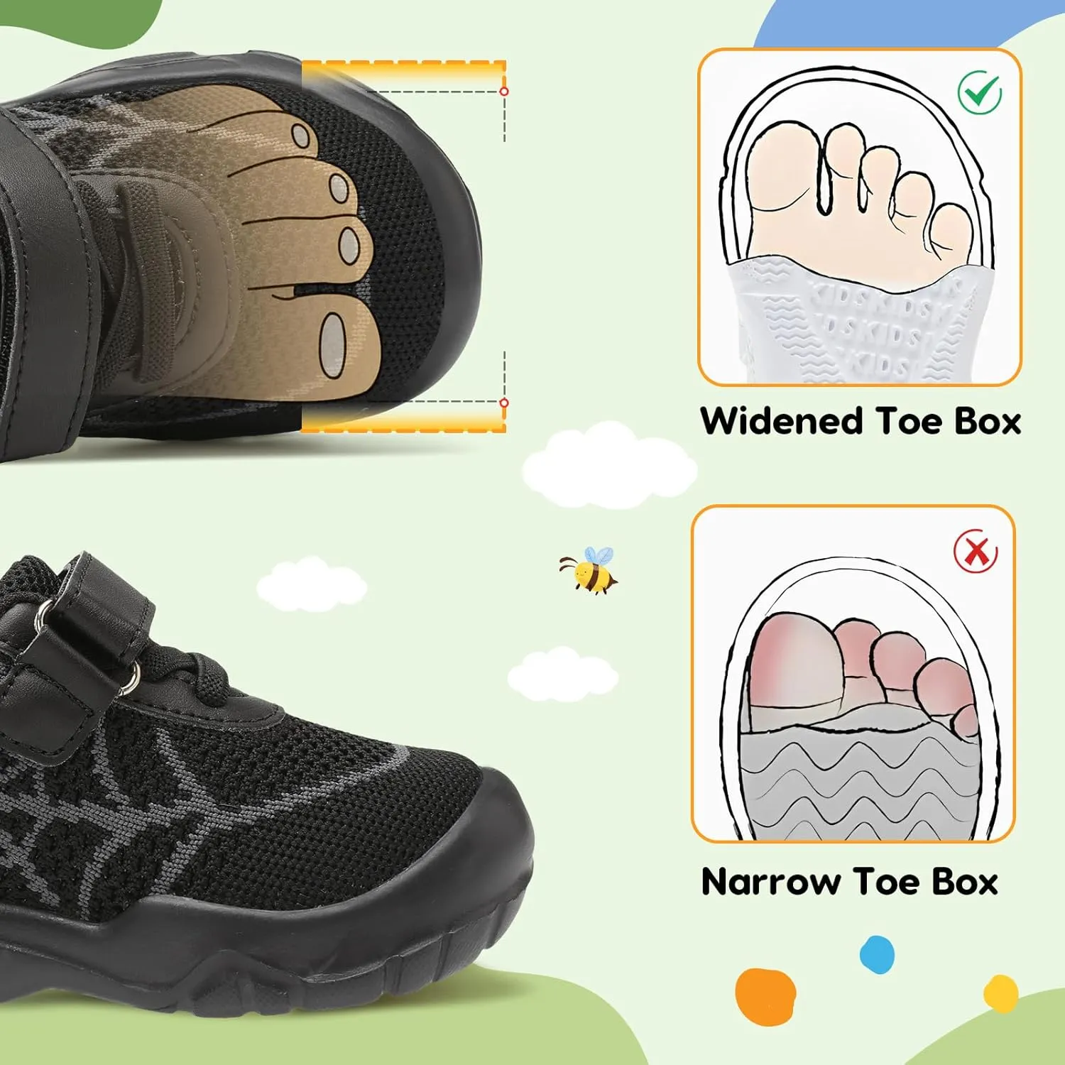 BARERUN Toddler Shoes Boys Girls Barefoot Shoes Kids Breathable Sneakers School Tennis Shoes Slip on Running Shoes Infant Toddler Walking Shoes