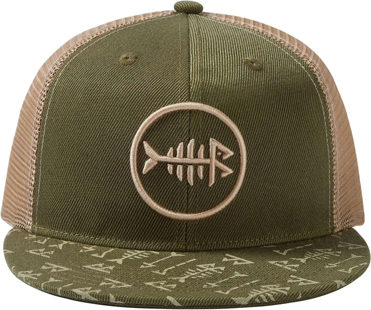 BASSDASH Flat Brim Trucker Cap Adjustable Snapback Hat Mesh Back for Men Women