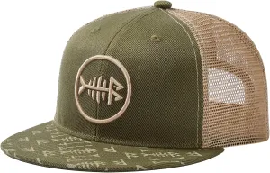 BASSDASH Flat Brim Trucker Cap Adjustable Snapback Hat Mesh Back for Men Women