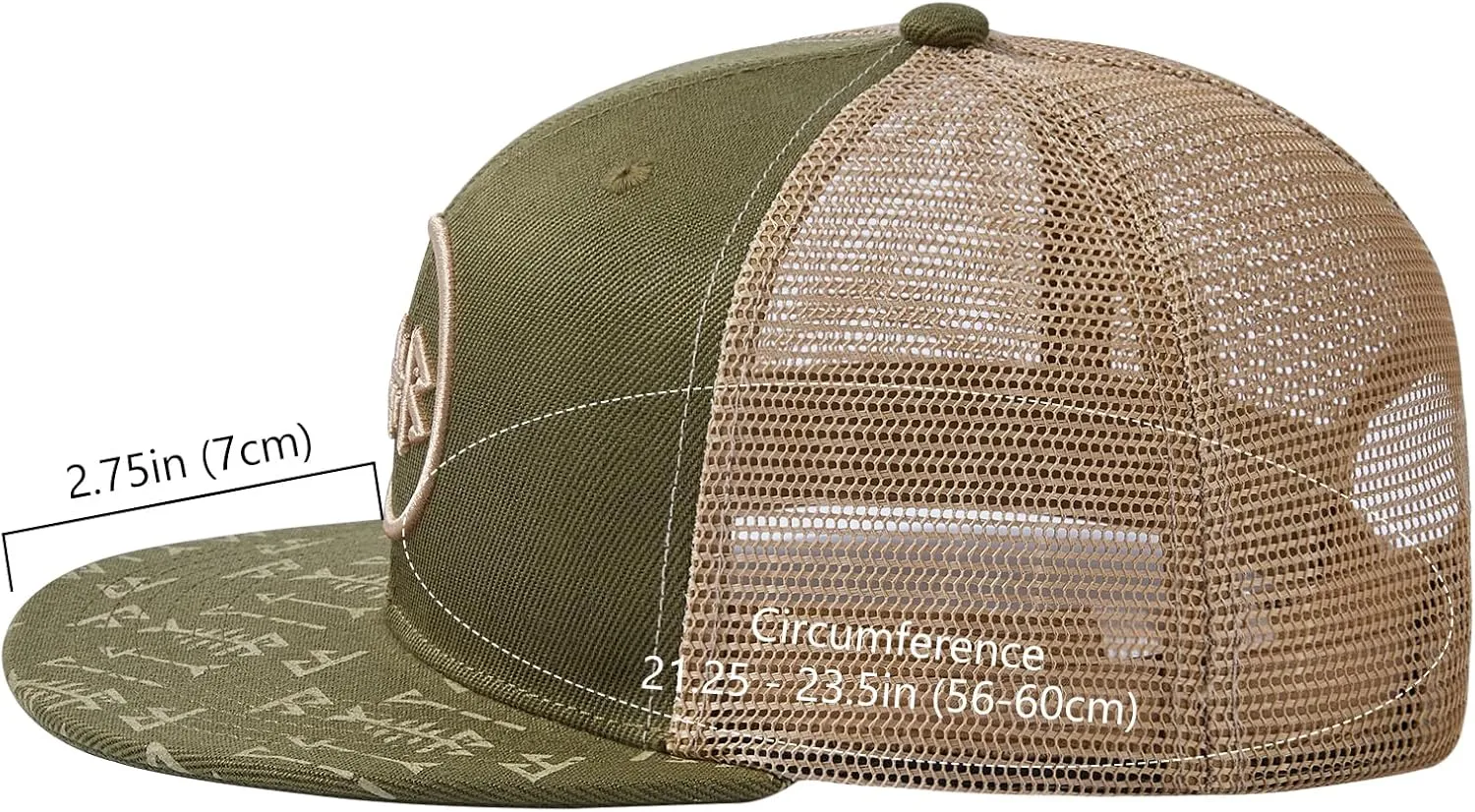BASSDASH Flat Brim Trucker Cap Adjustable Snapback Hat Mesh Back for Men Women