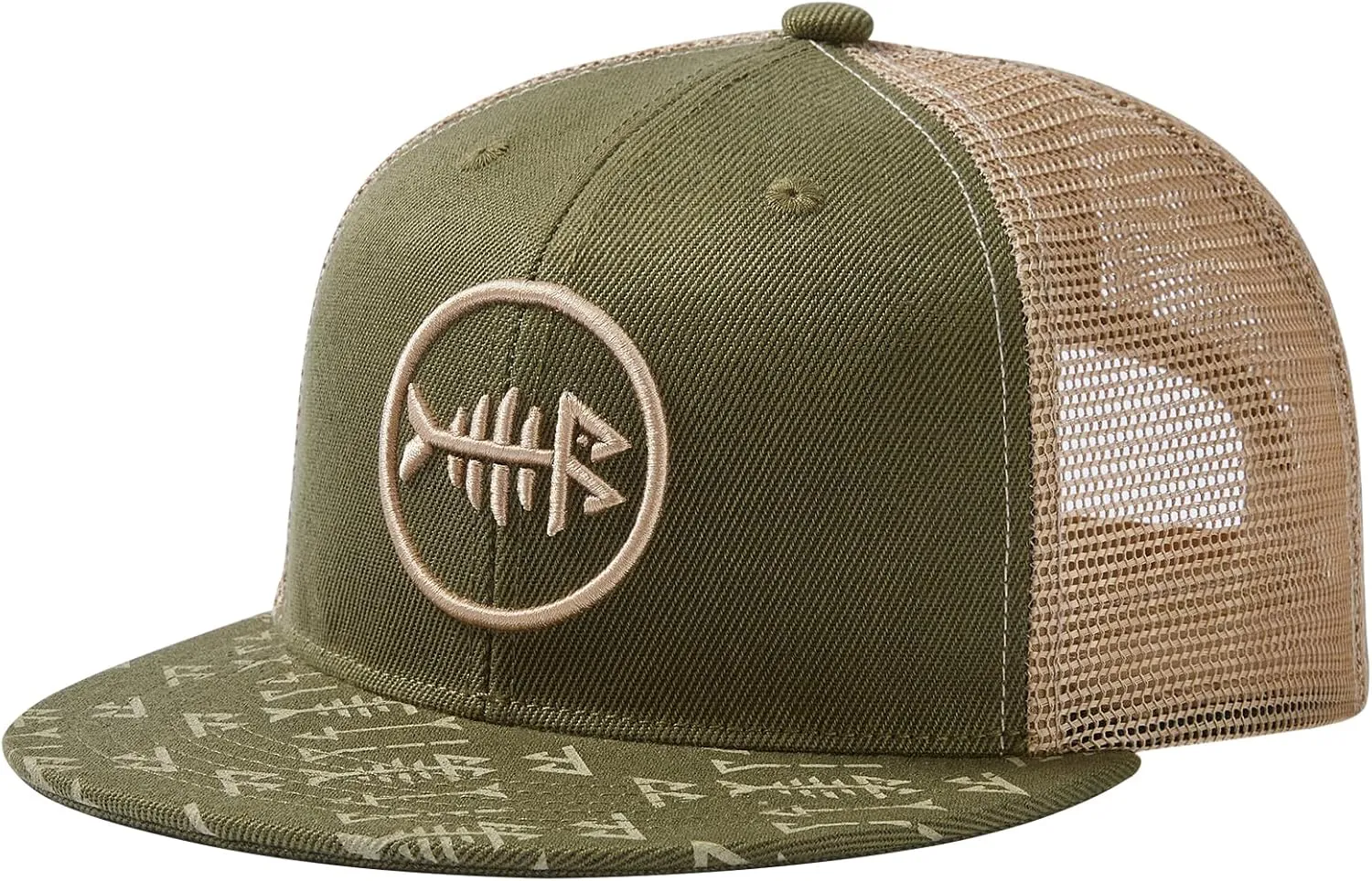 BASSDASH Flat Brim Trucker Cap Adjustable Snapback Hat Mesh Back for Men Women