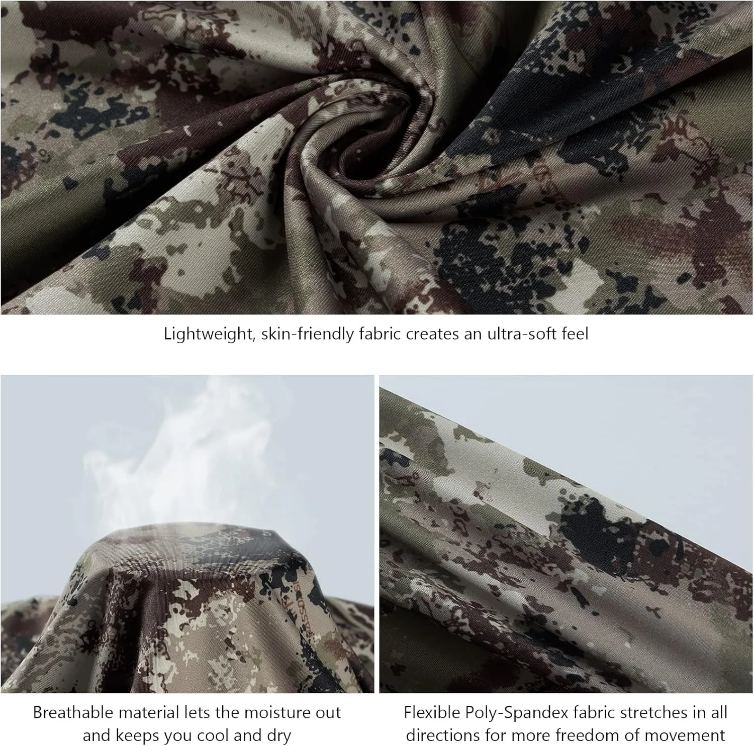 BASSDASH Women’s Camo Hunting Shirt Long Sleeve UPF 50  Sun Protection Performance Tee Fishing Hiking