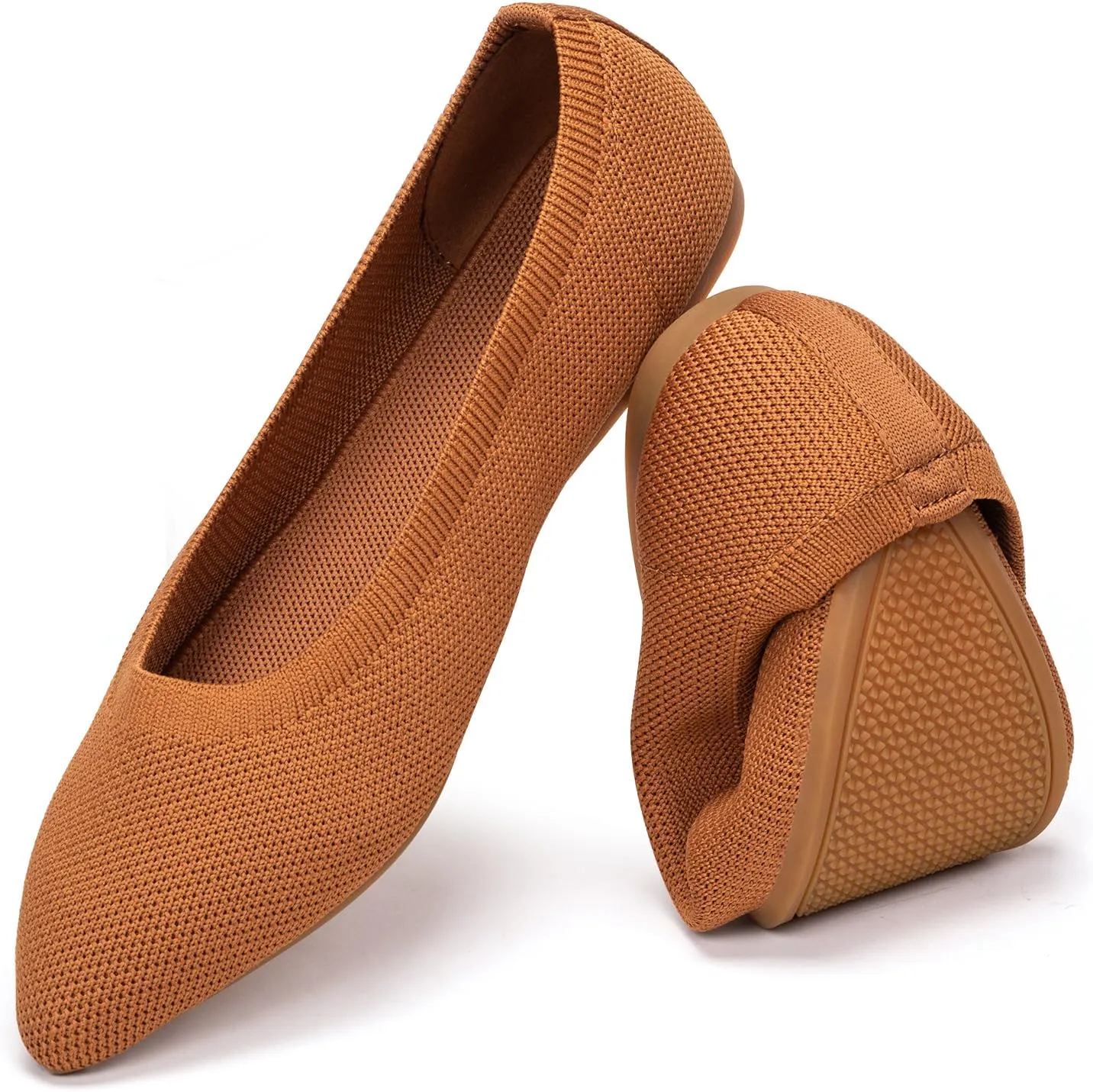 BEJINASH Women's Pointed Toe Flats Knit Flats Shoes for Women Comfortable Light Walking Shoes