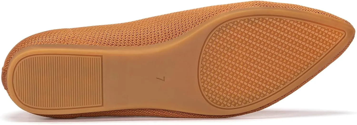 BEJINASH Women's Pointed Toe Flats Knit Flats Shoes for Women Comfortable Light Walking Shoes