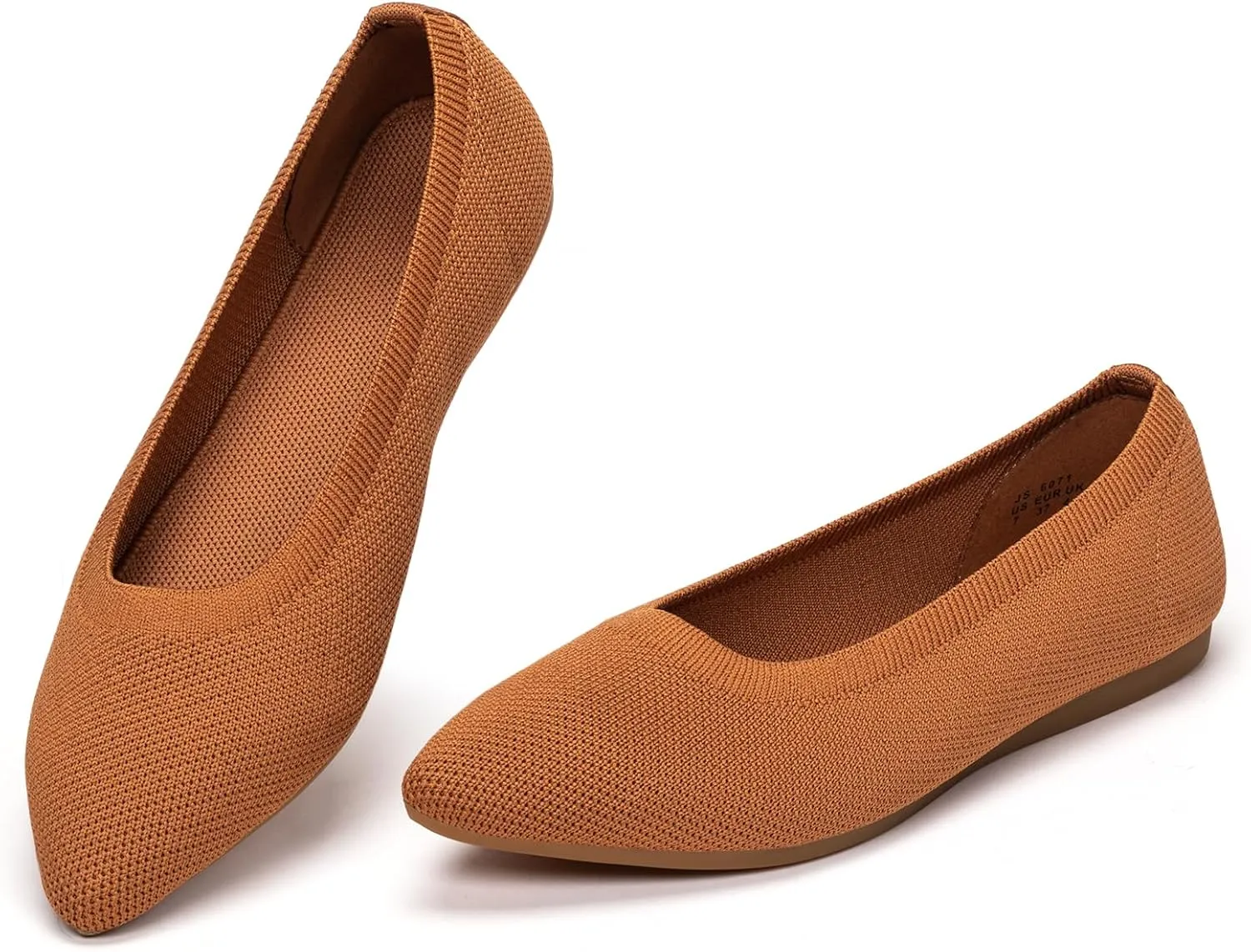 BEJINASH Women's Pointed Toe Flats Knit Flats Shoes for Women Comfortable Light Walking Shoes