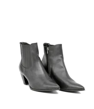 Belle & Lucy Black Cowboy Style Ankle Boot