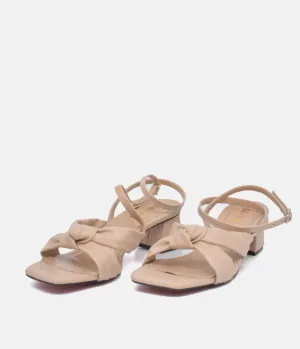 Belle & Lucy Dressy Beige Block Heels Sandals