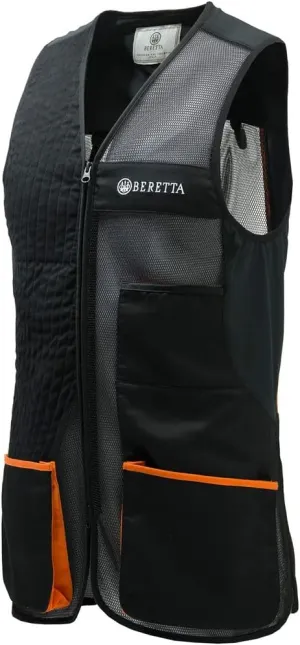 Beretta Men's Uniform Pro 20.20 Breathable Slim Fit Microsuede Patch Front Zip Competition Clay Shooting Mesh Vest w/ Pockets