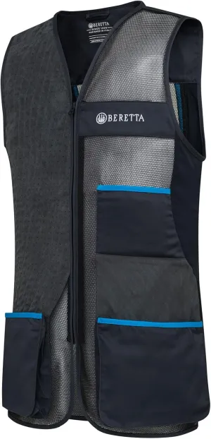 Beretta Men's Uniform Pro 20.20 Breathable Slim Fit Microsuede Patch Front Zip Competition Clay Shooting Mesh Vest w/ Pockets