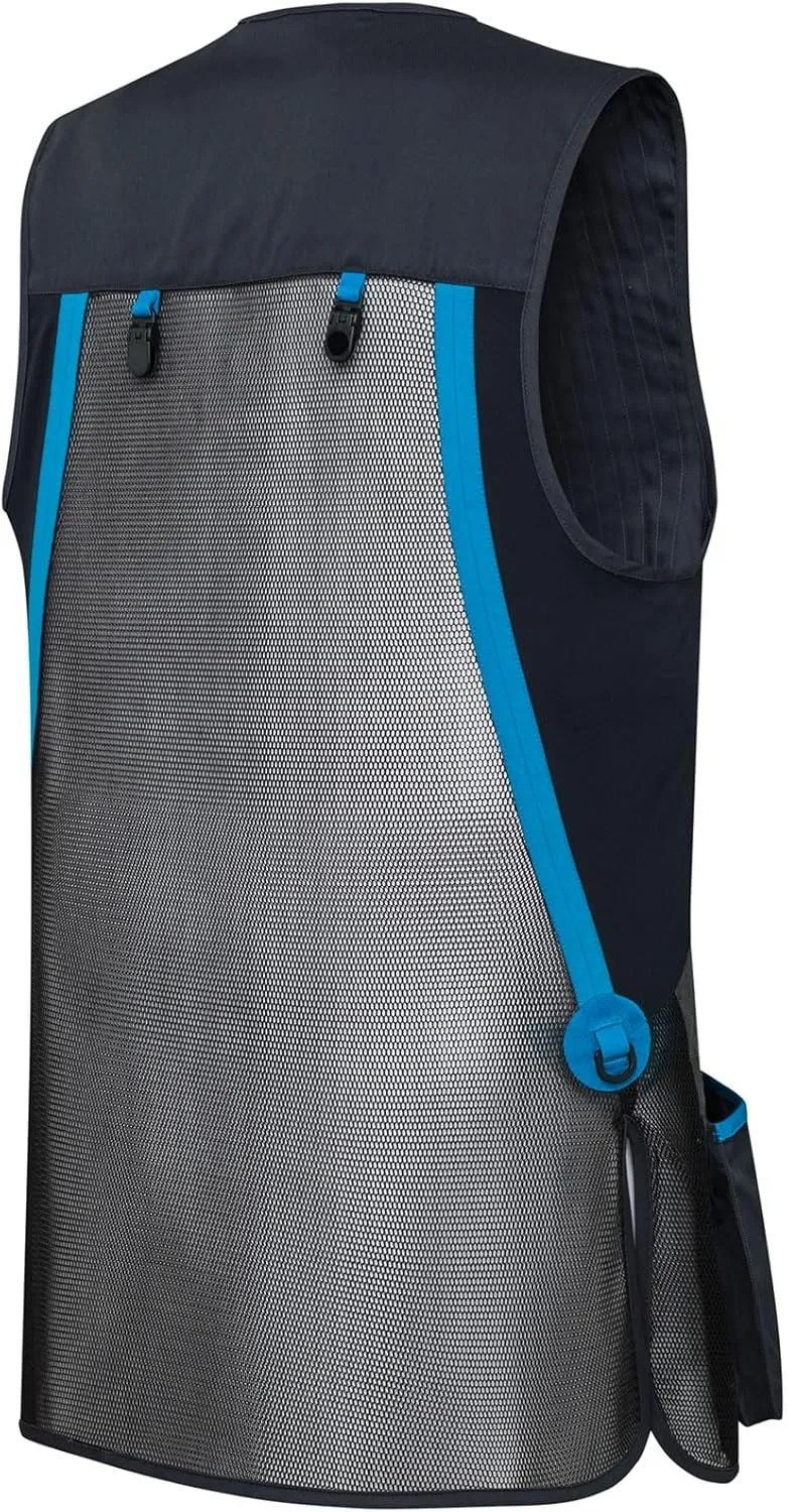 Beretta Men's Uniform Pro 20.20 Breathable Slim Fit Microsuede Patch Front Zip Competition Clay Shooting Mesh Vest w/ Pockets