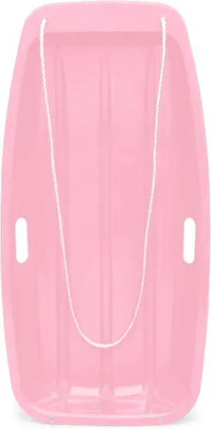 Best Choice Products 35in Kids Plastic Toboggan Snow Sled w/Pull Rope, 2 Handles