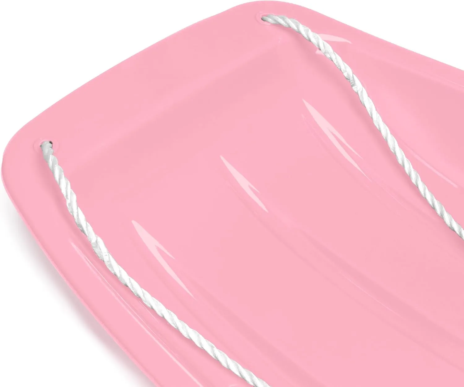 Best Choice Products 35in Kids Plastic Toboggan Snow Sled w/Pull Rope, 2 Handles