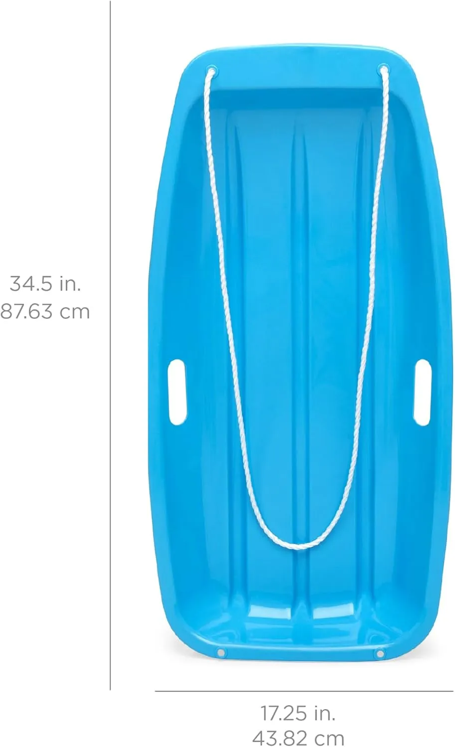 Best Choice Products 35in Kids Plastic Toboggan Snow Sled w/Pull Rope, 2 Handles