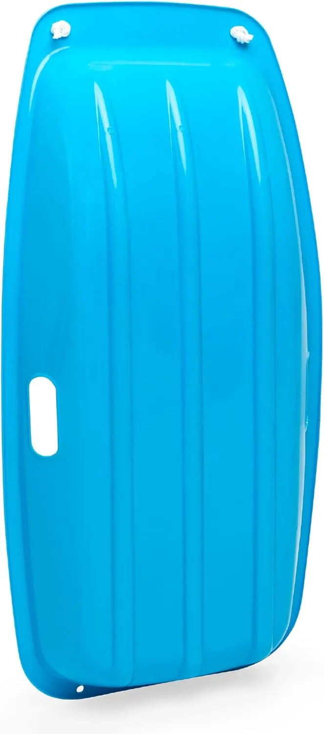 Best Choice Products 35in Kids Plastic Toboggan Snow Sled w/Pull Rope, 2 Handles