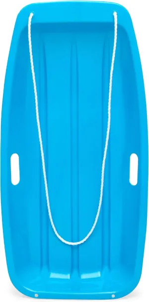 Best Choice Products 35in Kids Plastic Toboggan Snow Sled w/Pull Rope, 2 Handles