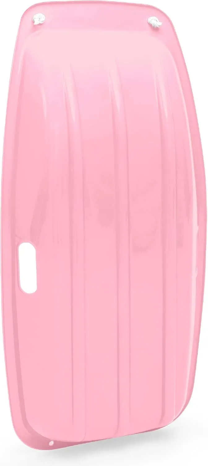 Best Choice Products 35in Kids Plastic Toboggan Snow Sled w/Pull Rope, 2 Handles
